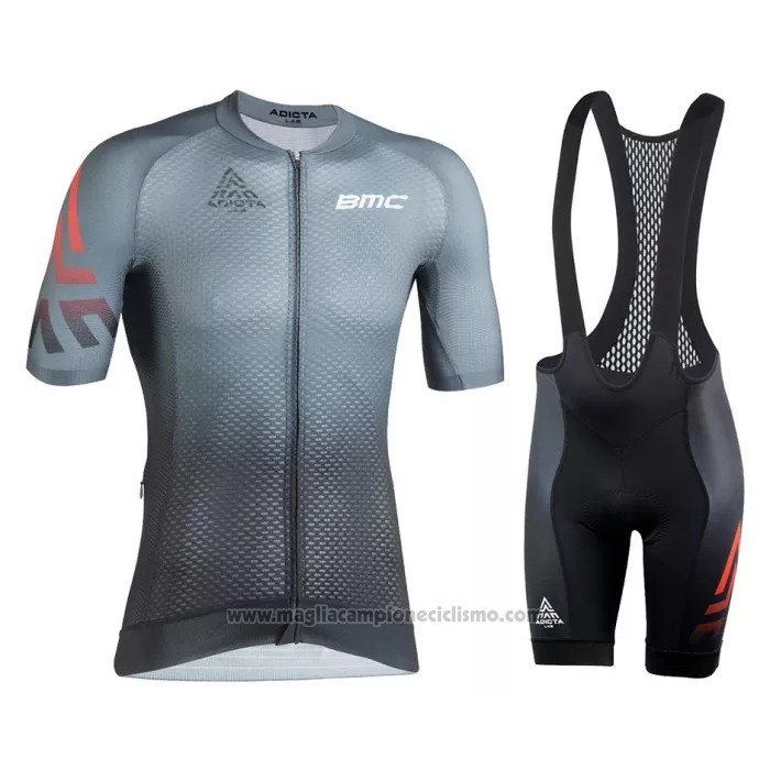 2022 Abbigliamento Ciclismo BMC Grigio Manica Corta e Salopette